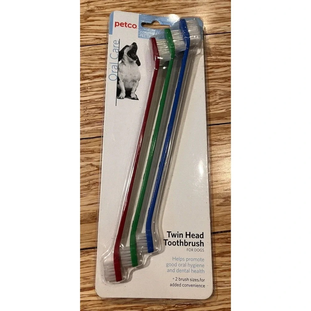 Petco Dog Toothbrush for Oral Care Double Head Freshener Teeth 3 PCs